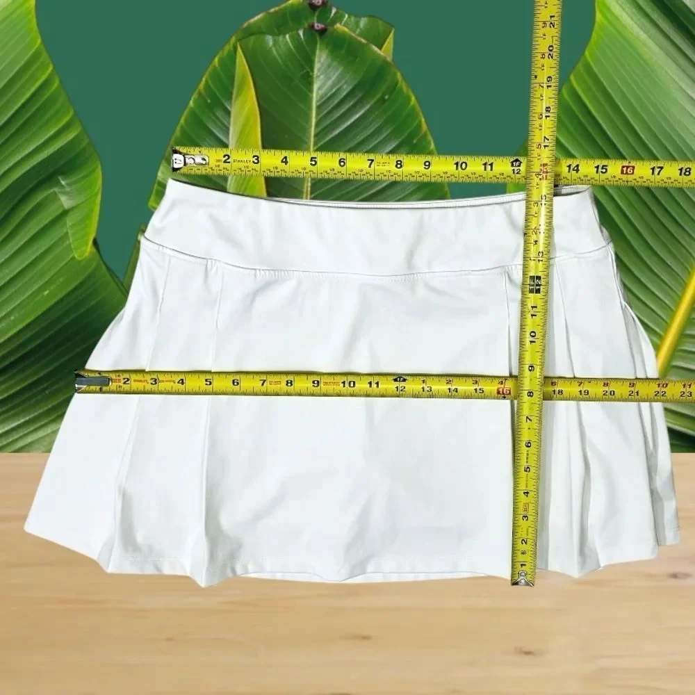 Tommy Bahama Skirt Skort Golf Activewear White Pleated Pull On Inside/Pocket